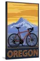 Mountain Bike and Mt. Hood - Oregon-Lantern Press-Stretched Canvas