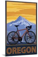 Mountain Bike and Mt. Hood - Oregon-Lantern Press-Mounted Art Print