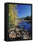 Mountain Bike at Beaver Pond in Pawtuckaway State Park, New Hampshire, USA-Jerry & Marcy Monkman-Framed Stretched Canvas