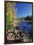 Mountain Bike at Beaver Pond in Pawtuckaway State Park, New Hampshire, USA-Jerry & Marcy Monkman-Framed Photographic Print