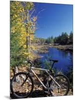 Mountain Bike at Beaver Pond in Pawtuckaway State Park, New Hampshire, USA-Jerry & Marcy Monkman-Mounted Photographic Print