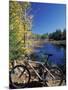 Mountain Bike at Beaver Pond in Pawtuckaway State Park, New Hampshire, USA-Jerry & Marcy Monkman-Mounted Photographic Print