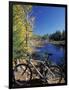 Mountain Bike at Beaver Pond in Pawtuckaway State Park, New Hampshire, USA-Jerry & Marcy Monkman-Framed Photographic Print