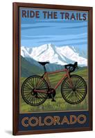 Mountain Bike - Colorado-Lantern Press-Framed Art Print