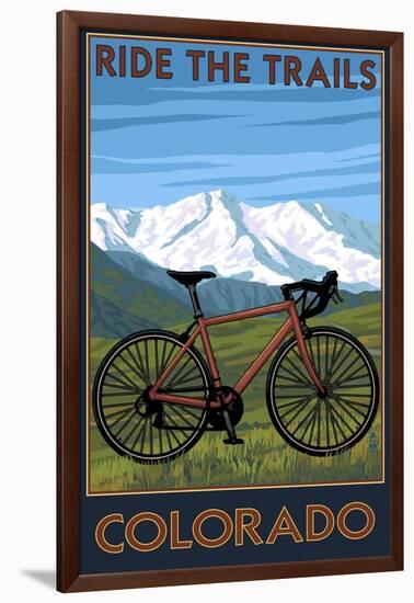 Mountain Bike - Colorado-Lantern Press-Framed Art Print