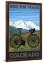 Mountain Bike - Colorado-Lantern Press-Framed Art Print