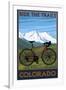 Mountain Bike - Colorado-Lantern Press-Framed Art Print