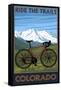 Mountain Bike - Colorado-Lantern Press-Framed Stretched Canvas