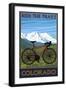 Mountain Bike - Colorado-Lantern Press-Framed Art Print