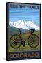 Mountain Bike - Colorado-Lantern Press-Framed Stretched Canvas