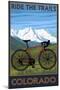 Mountain Bike - Colorado-Lantern Press-Mounted Art Print