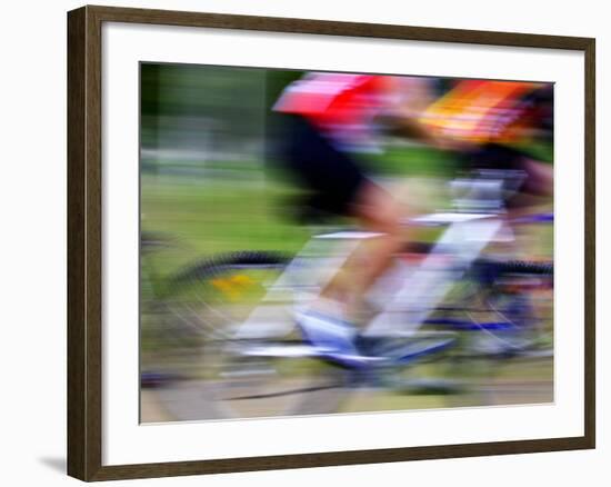 Mountain Bike Race, Bannockburn, near Cromwell, Central Otago, South Island, New Zealand-David Wall-Framed Photographic Print