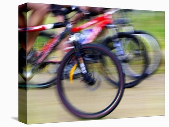 Mountain Bike Race, Bannockburn, near Cromwell, Central Otago, South Island, New Zealand-David Wall-Stretched Canvas