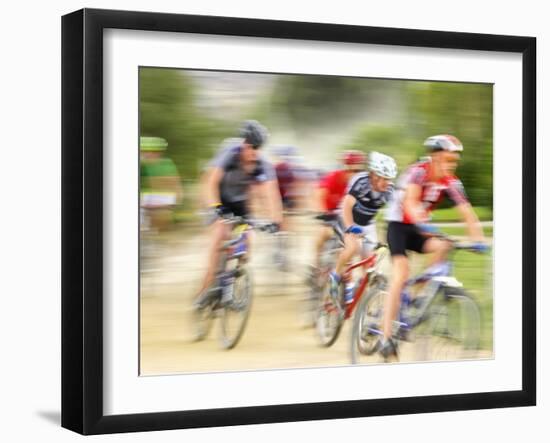 Mountain Bike Race, Bannockburn, near Cromwell, Central Otago, South Island, New Zealand-David Wall-Framed Photographic Print