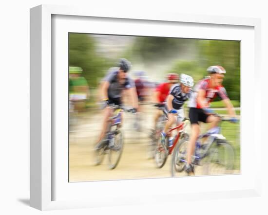 Mountain Bike Race, Bannockburn, near Cromwell, Central Otago, South Island, New Zealand-David Wall-Framed Photographic Print