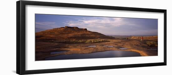 Mountain Bike Riders on a Trail, Slickrock Trail, Sand Flats Recreation Area, Moab, Utah, USA-null-Framed Photographic Print