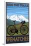 Mountain Bike Scene - Wenatchee, WA-Lantern Press-Framed Art Print