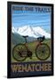 Mountain Bike Scene - Wenatchee, WA-Lantern Press-Framed Art Print