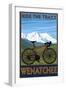 Mountain Bike Scene - Wenatchee, WA-Lantern Press-Framed Art Print