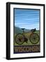 Mountain Bike Scene - Wisconsin-Lantern Press-Framed Art Print