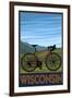 Mountain Bike Scene - Wisconsin-Lantern Press-Framed Art Print