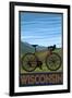 Mountain Bike Scene - Wisconsin-Lantern Press-Framed Art Print