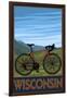 Mountain Bike Scene - Wisconsin-Lantern Press-Framed Art Print