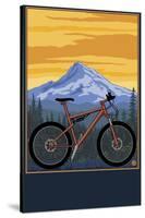 Mountain Bike Scene-Lantern Press-Stretched Canvas