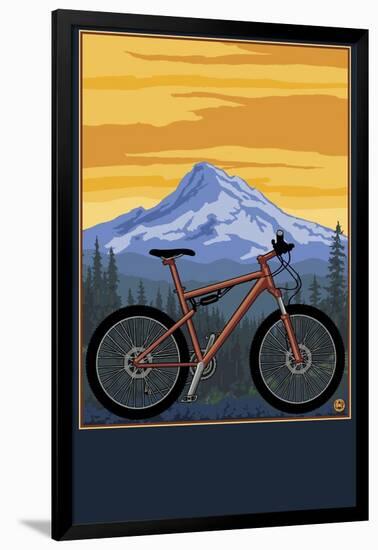 Mountain Bike Scene-Lantern Press-Framed Art Print