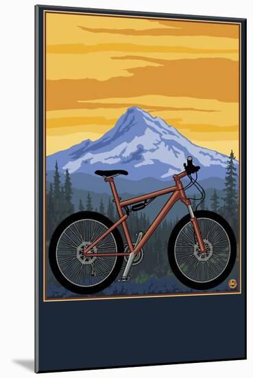 Mountain Bike Scene-Lantern Press-Mounted Art Print