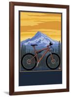 Mountain Bike Scene-Lantern Press-Framed Art Print