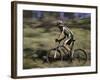 Mountain Biker Against a Blurry Background, Mt. Bike-Michael Brown-Framed Photographic Print