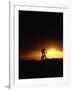 Mountain Biker Against Stormy Sunset, Fruita, Colorado, USA-Chuck Haney-Framed Photographic Print