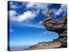 Mountain Biker and Rock Formations, Dunstan Range, Central Otago-David Wall-Stretched Canvas