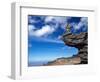 Mountain Biker and Rock Formations, Dunstan Range, Central Otago-David Wall-Framed Photographic Print