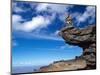 Mountain Biker and Rock Formations, Dunstan Range, Central Otago-David Wall-Mounted Photographic Print