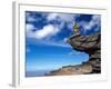 Mountain Biker and Rock Formations, Dunstan Range, Central Otago-David Wall-Framed Photographic Print
