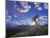 Mountain Biker at Sunset, Canmore, Alberta, Canada-Chuck Haney-Mounted Premium Photographic Print