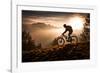 Mountain Biker at Sunset - Lantern Press Photography-Lantern Press-Framed Photographic Print