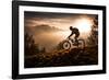 Mountain Biker at Sunset - Lantern Press Photography-Lantern Press-Framed Photographic Print