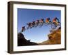 Mountain Biker Catches Air at Rampage Site near Virgin, Utah, USA-Chuck Haney-Framed Photographic Print