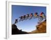 Mountain Biker Catches Air at Rampage Site near Virgin, Utah, USA-Chuck Haney-Framed Photographic Print