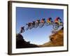 Mountain Biker Catches Air at Rampage Site near Virgin, Utah, USA-Chuck Haney-Framed Photographic Print