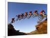 Mountain Biker Catches Air at Rampage Site near Virgin, Utah, USA-Chuck Haney-Framed Photographic Print