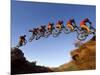 Mountain Biker Catches Air at Rampage Site near Virgin, Utah, USA-Chuck Haney-Mounted Photographic Print