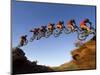 Mountain Biker Catches Air at Rampage Site near Virgin, Utah, USA-Chuck Haney-Mounted Photographic Print