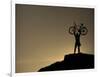 Mountain Biker on Cliffs, Turnagain Arm, Alaska, USA-Paul Souders-Framed Photographic Print