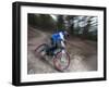 Mountain Biker on Malice in Plunderland Trail, Spencer Mountain, Whitefish, Montana, USA-Chuck Haney-Framed Photographic Print