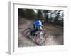 Mountain Biker on Malice in Plunderland Trail, Spencer Mountain, Whitefish, Montana, USA-Chuck Haney-Framed Photographic Print