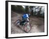 Mountain Biker on Malice in Plunderland Trail, Spencer Mountain, Whitefish, Montana, USA-Chuck Haney-Framed Photographic Print